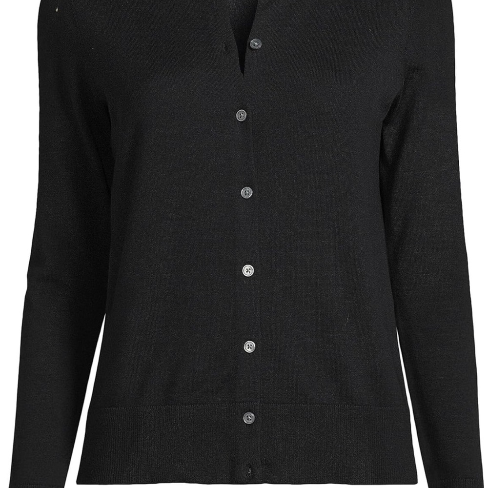 Lands' End Women's Black Cardigan Sweater